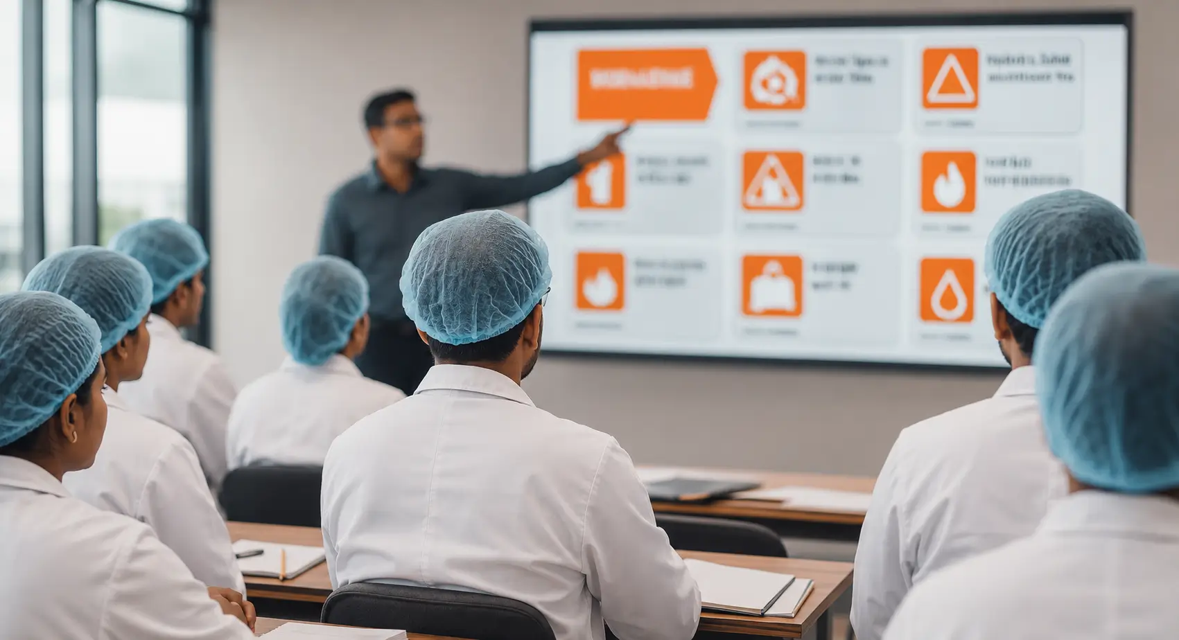 Lina employees participating in a safety training program