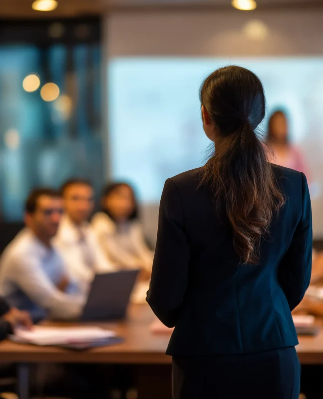 Employee conducting an awareness program